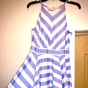 Summer dress- Periwinkle and white.